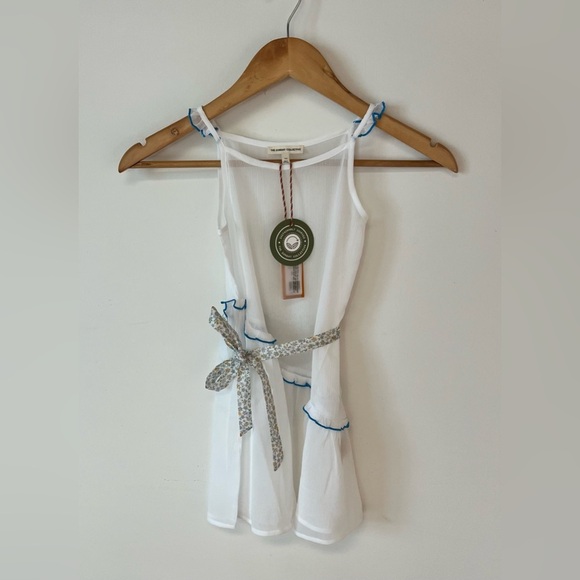 The Sunday Collective Girls Size 4-5Y Sleeveless Midi Mesh Dress White - Picture 1 of 7